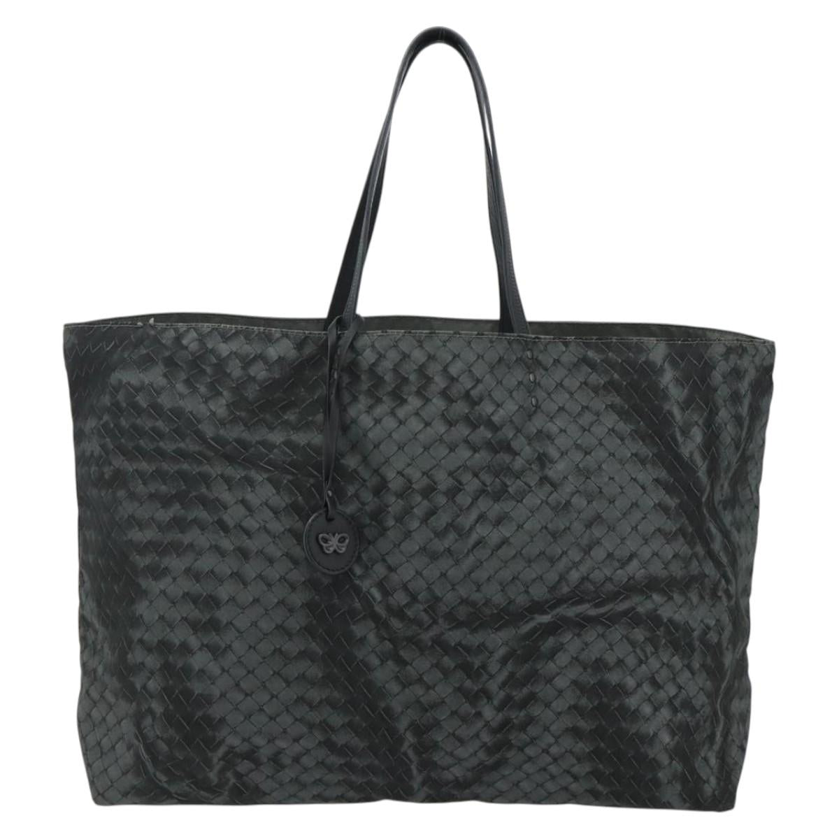 BOTTEGA VENETA INTRECCIATO Print Tote Bag Nylon Gray Auth ep14142A