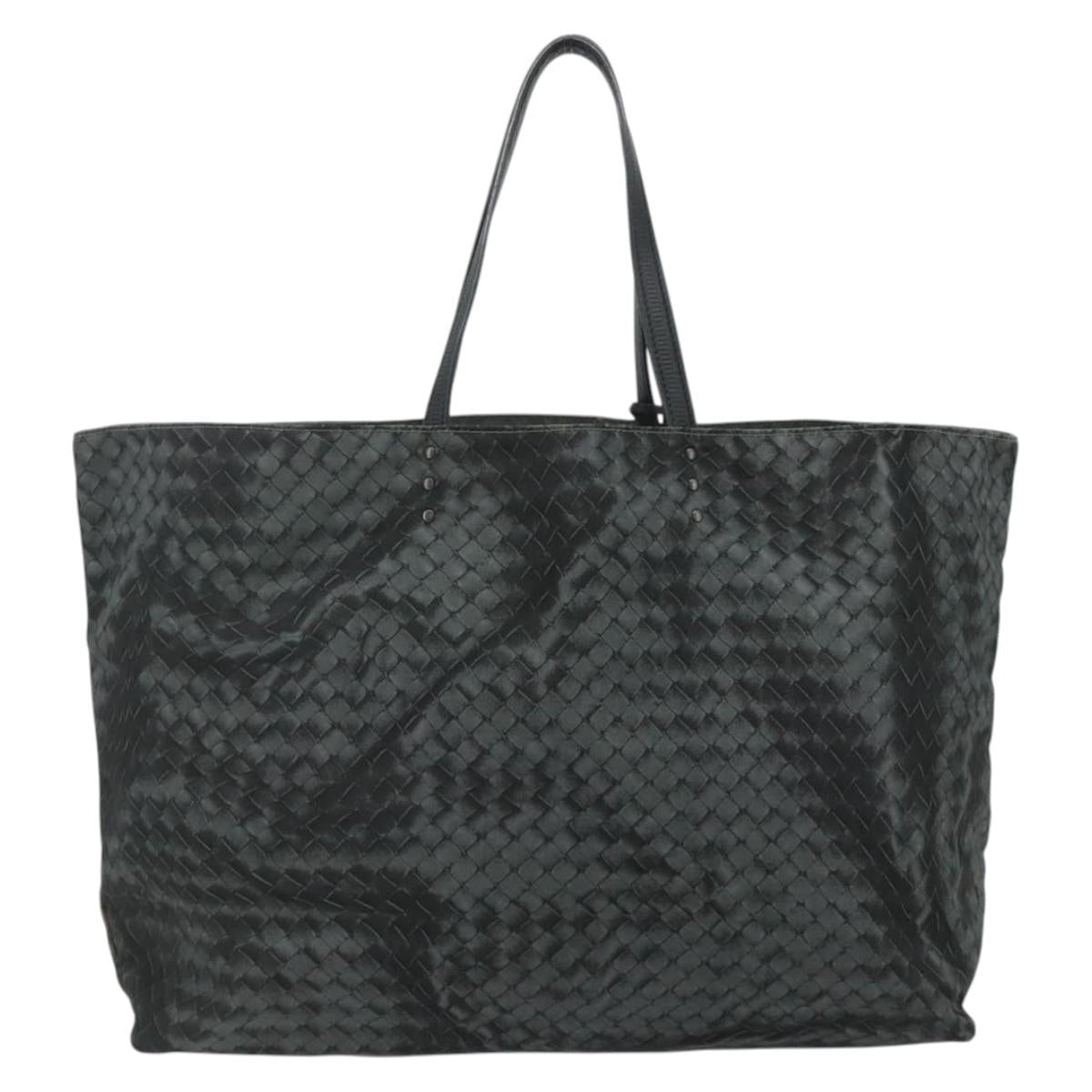 BOTTEGA VENETA INTRECCIATO Print Tote Bag Nylon Gray Auth ep14142A