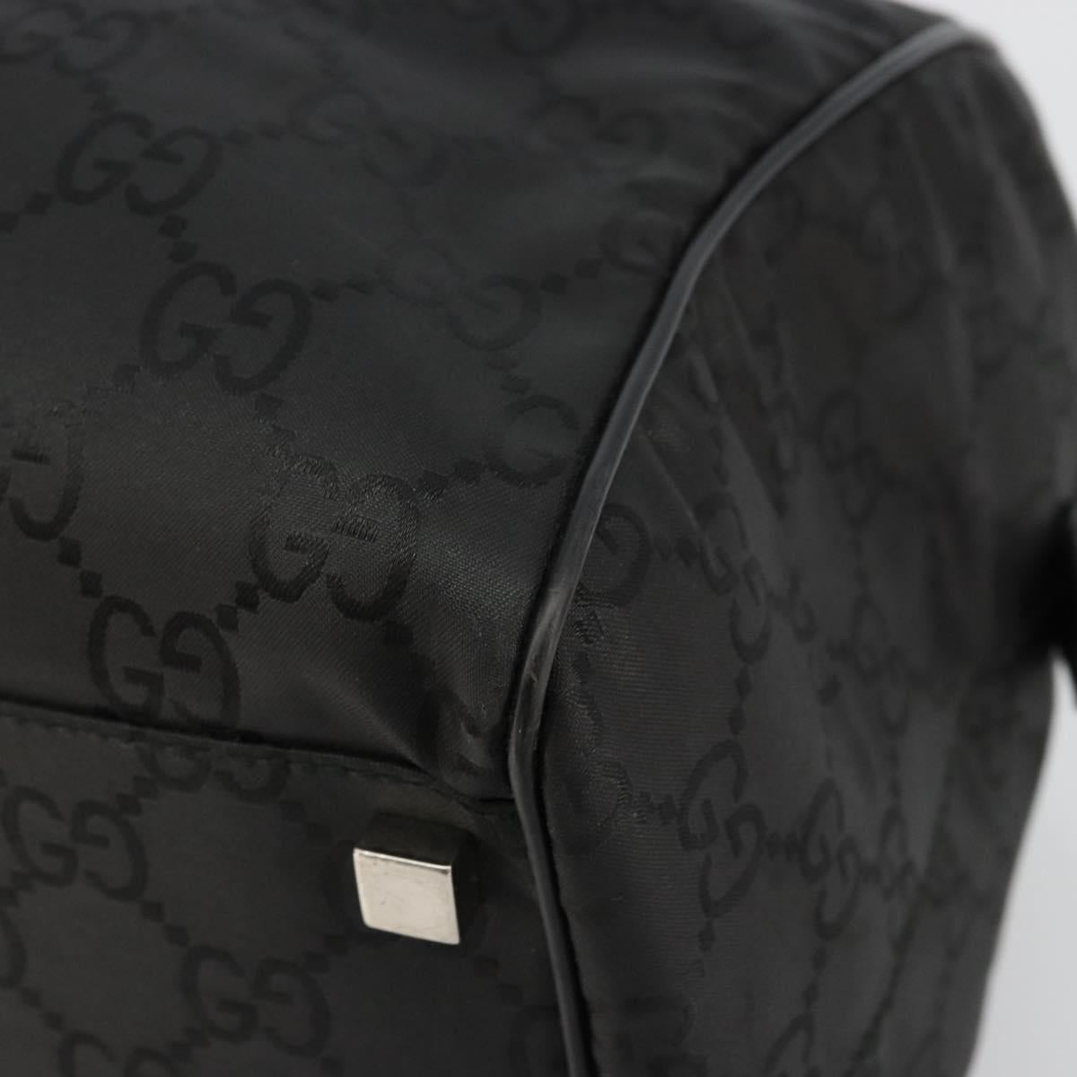 GUCCI GG Supreme Boston Bag PVC Black Silver Auth ep14143