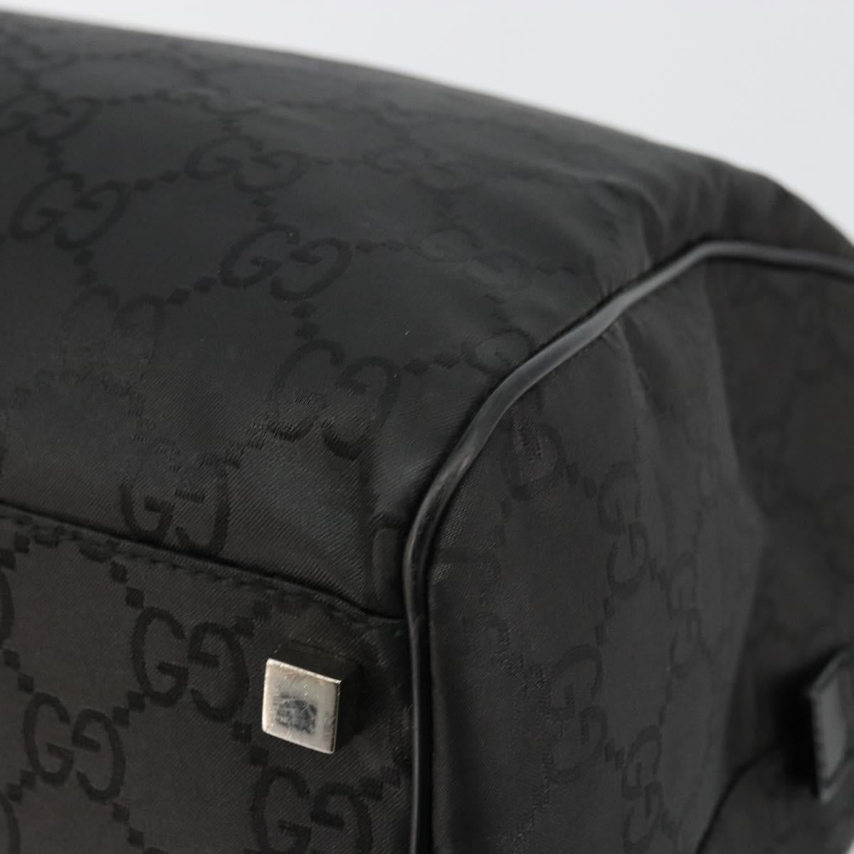 GUCCI GG Supreme Boston Bag PVC Black Silver Auth ep14143