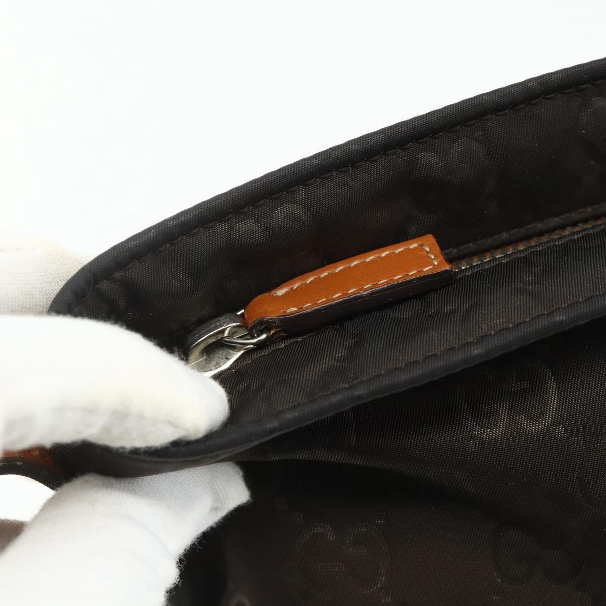 GUCCI GG Canvas Shoulder Bag Nylon Brown Silver 314529 Auth ep14151