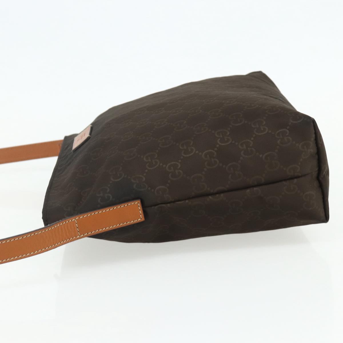 GUCCI GG Canvas Shoulder Bag Nylon Brown Silver 314529 Auth ep14151