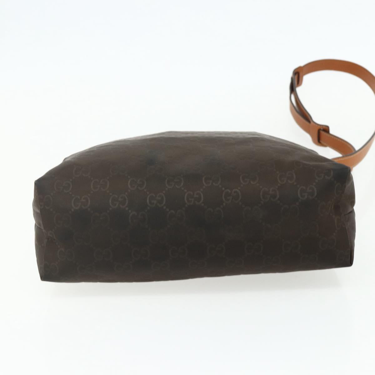 GUCCI GG Canvas Shoulder Bag Nylon Brown Silver 314529 Auth ep14151