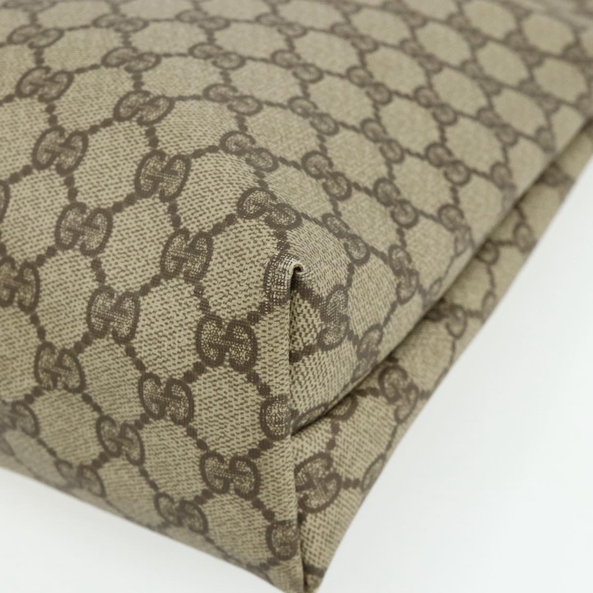 GUCCI GG Supreme Tote Bag PVC Beige Gold Auth ep14152