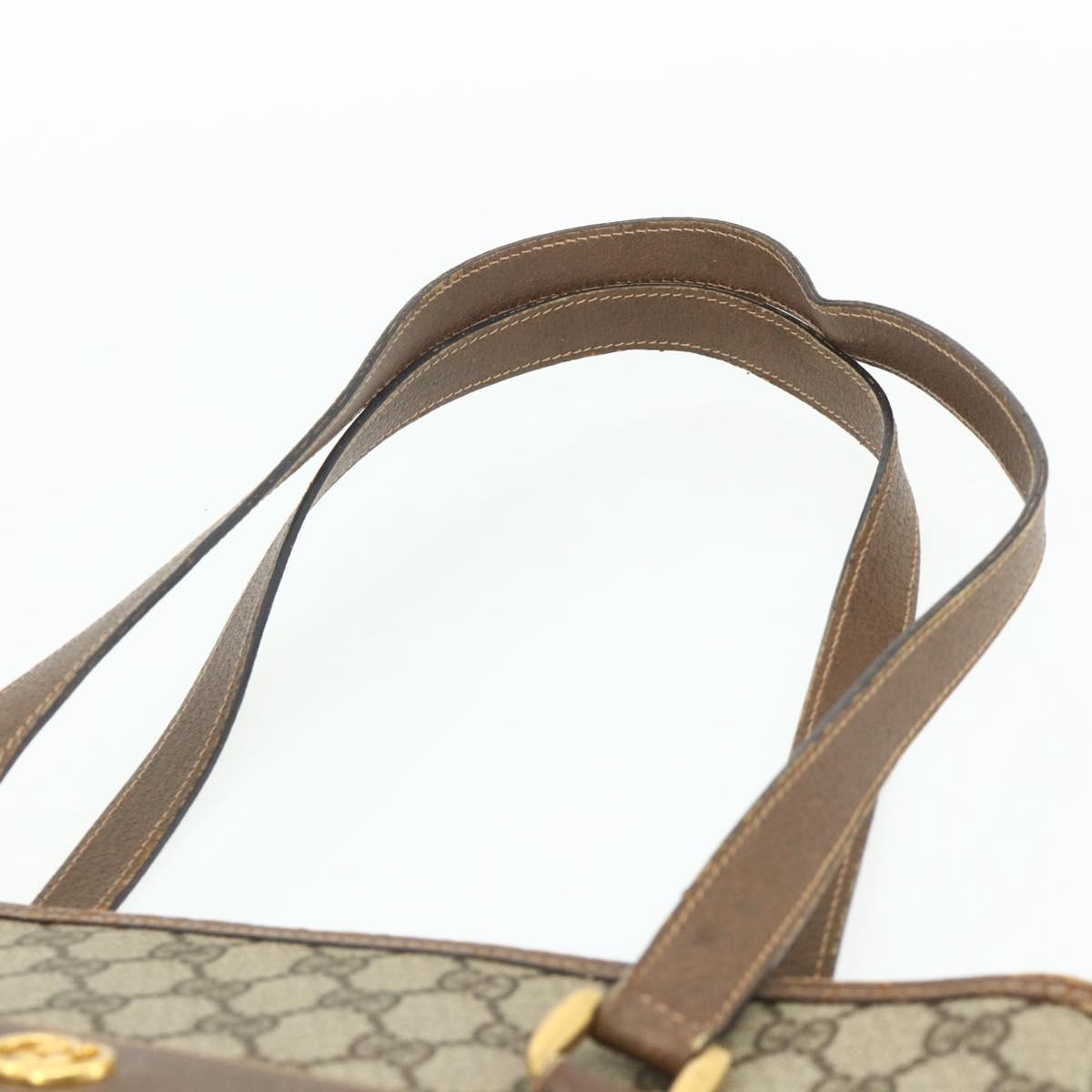 GUCCI GG Supreme Tote Bag PVC Beige Gold Auth ep14152