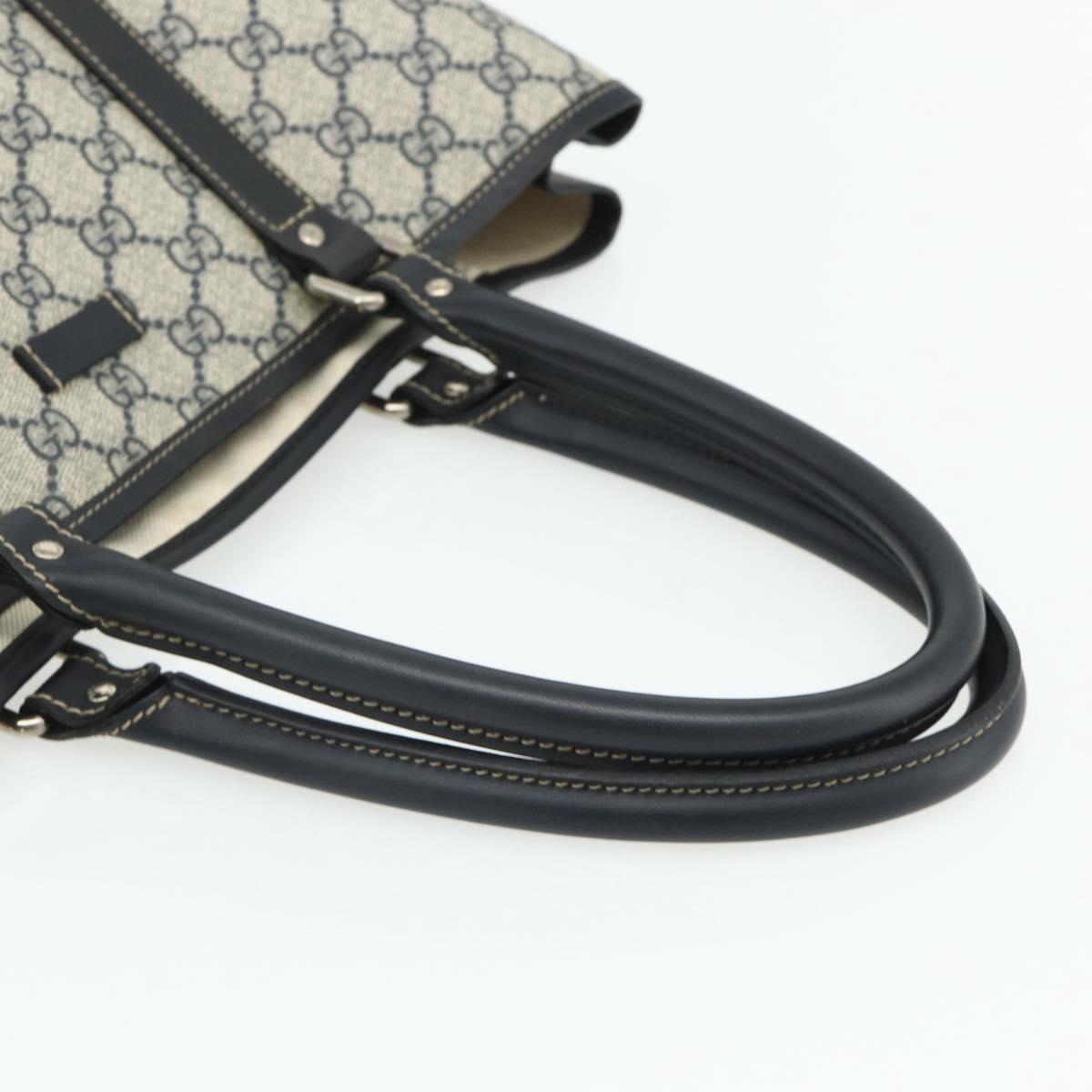 GUCCI GG Supreme Tote Bag PVC Navy Silver 223668 Auth ep14163A