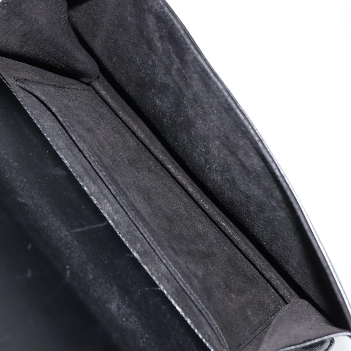 GUCCI Shoulder Bag Leather Black Gold Auth ep14164