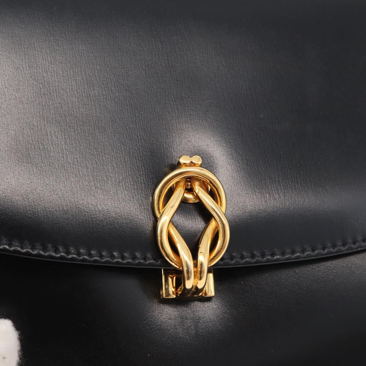 GUCCI Shoulder Bag Leather Black Gold 004 056 0219 Auth ep14171