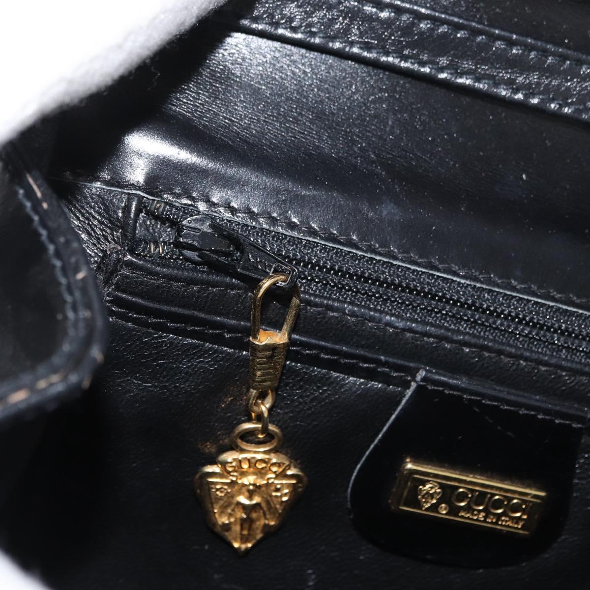 GUCCI Shoulder Bag Leather Black Gold 004 056 0219 Auth ep14171