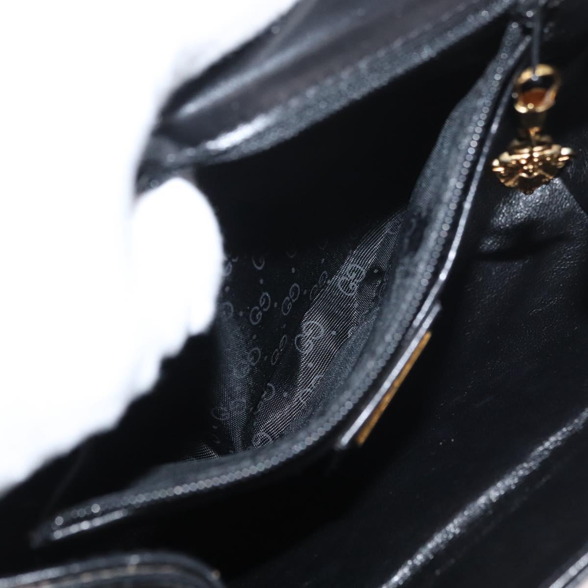GUCCI Shoulder Bag Leather Black Gold 004 056 0219 Auth ep14171