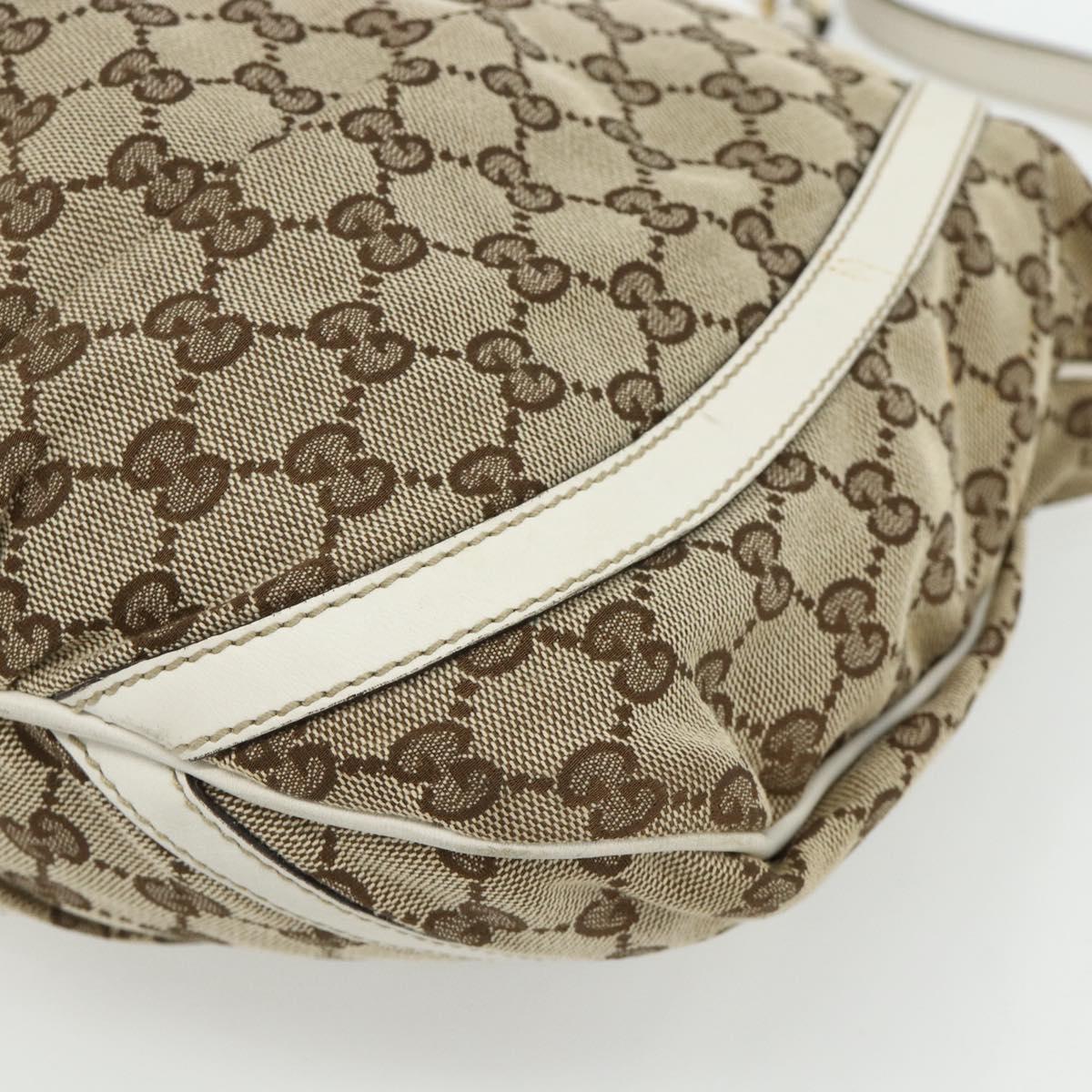 GUCCI GG Canvas Abbey Shoulder Bag Beige Gold 204940 Auth ep14172