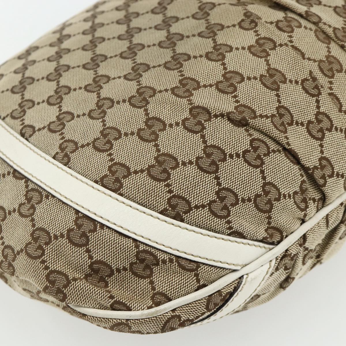 GUCCI GG Canvas Abbey Shoulder Bag Beige Gold 204940 Auth ep14172