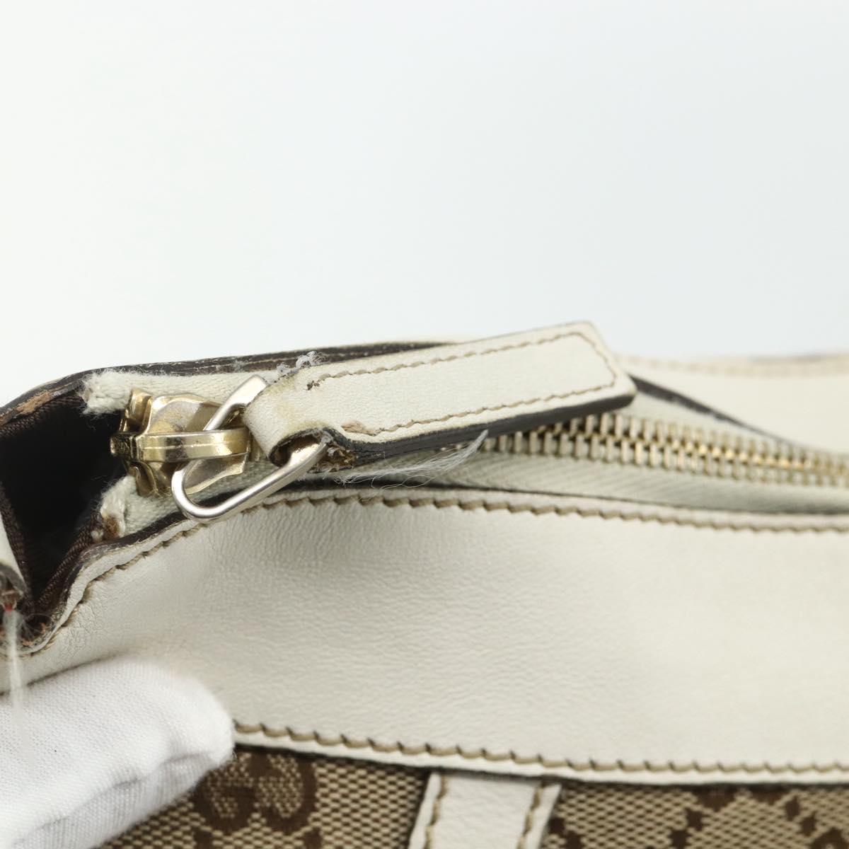 GUCCI GG Canvas Abbey Shoulder Bag Beige Gold 204940 Auth ep14172