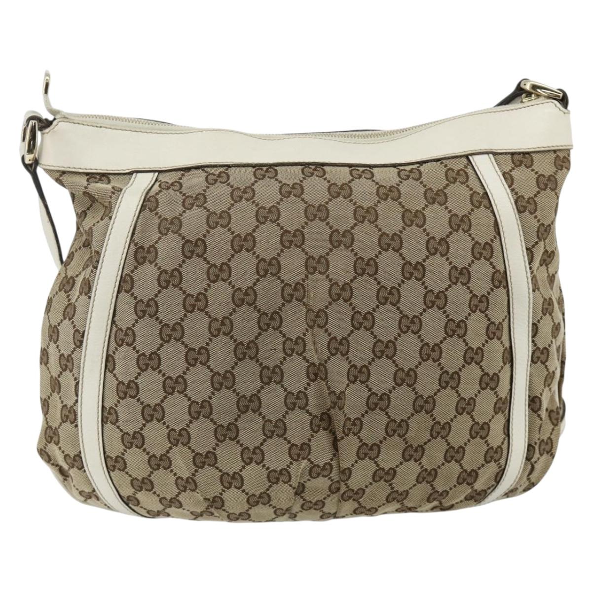 GUCCI GG Canvas Abbey Shoulder Bag Beige Gold 204940 Auth ep14172