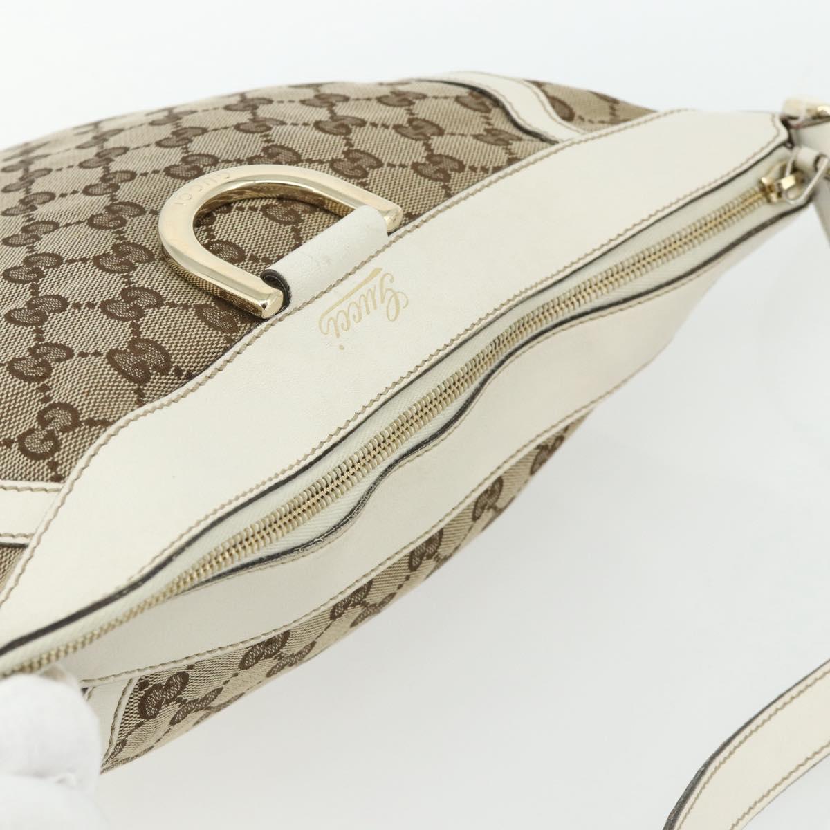 GUCCI GG Canvas Abbey Shoulder Bag Beige Gold 204940 Auth ep14172