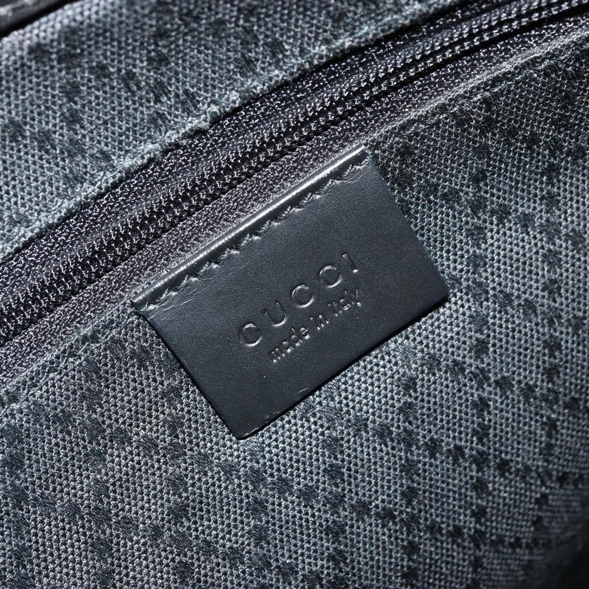 GUCCI GG Canvas Bamboo Hand Bag Nylon Black Silver 002 1010 Auth ep14182