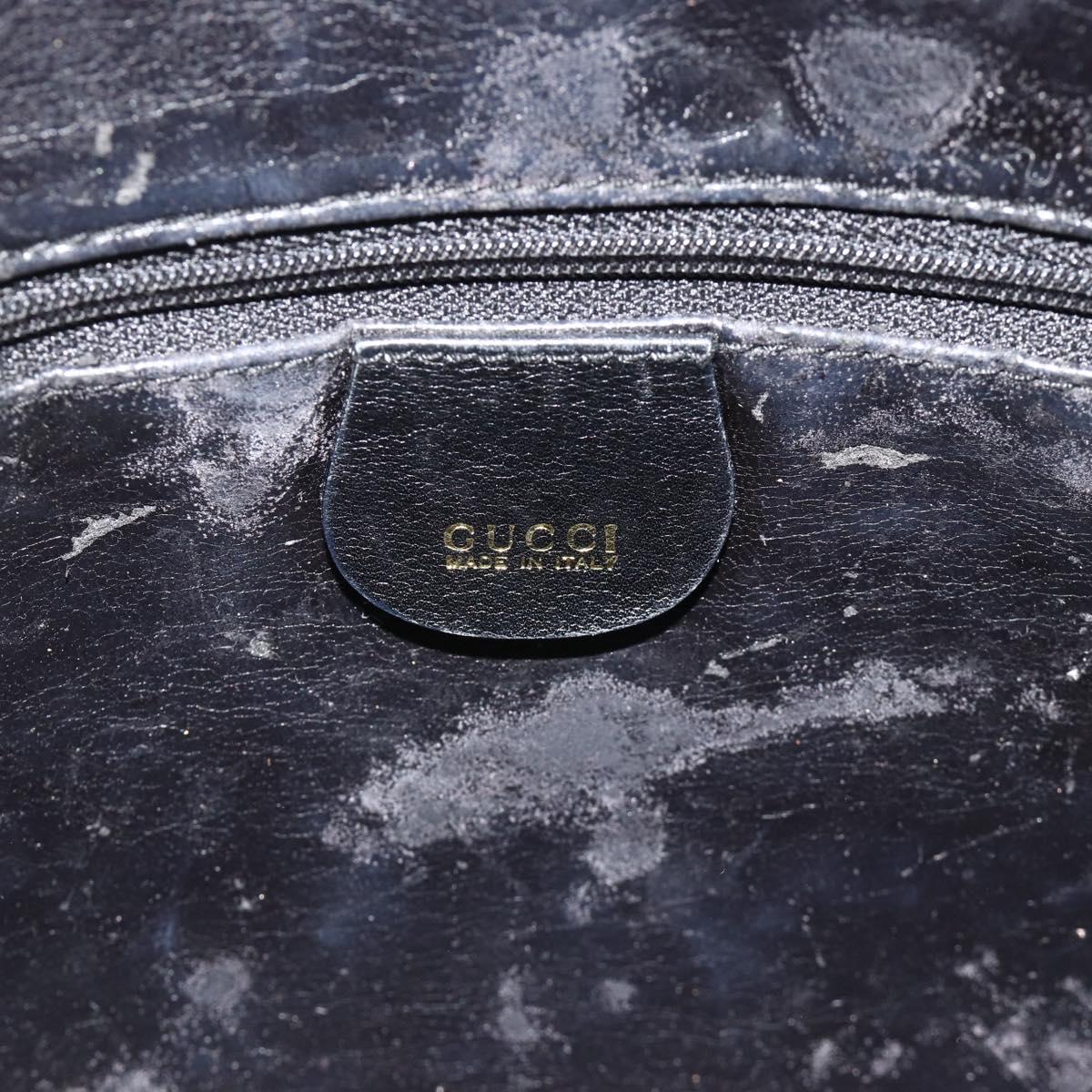 GUCCI Bamboo Hand Bag Leather Black Gold 001 2404 Auth ep14183