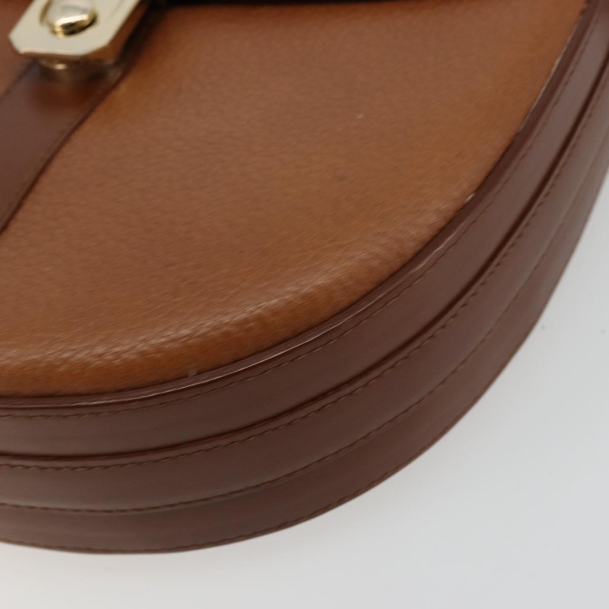 Burberrys Shoulder Bag Leather Brown Gold Auth ep14186