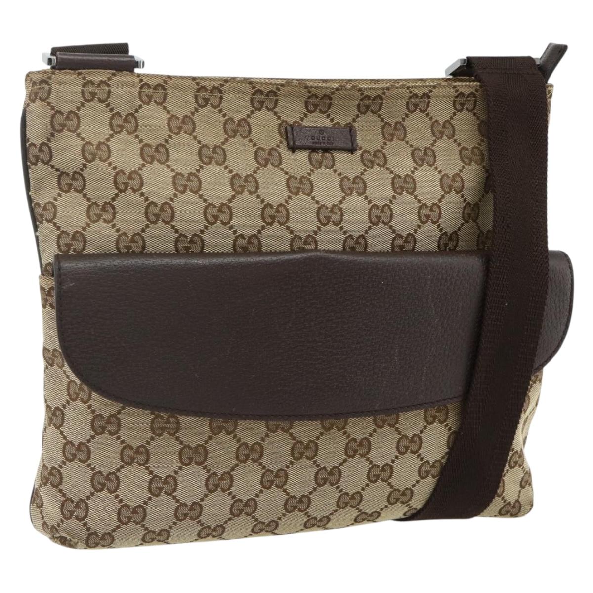 GUCCI GG Canvas Shoulder Bag Beige Brown 256100 Auth ep14187