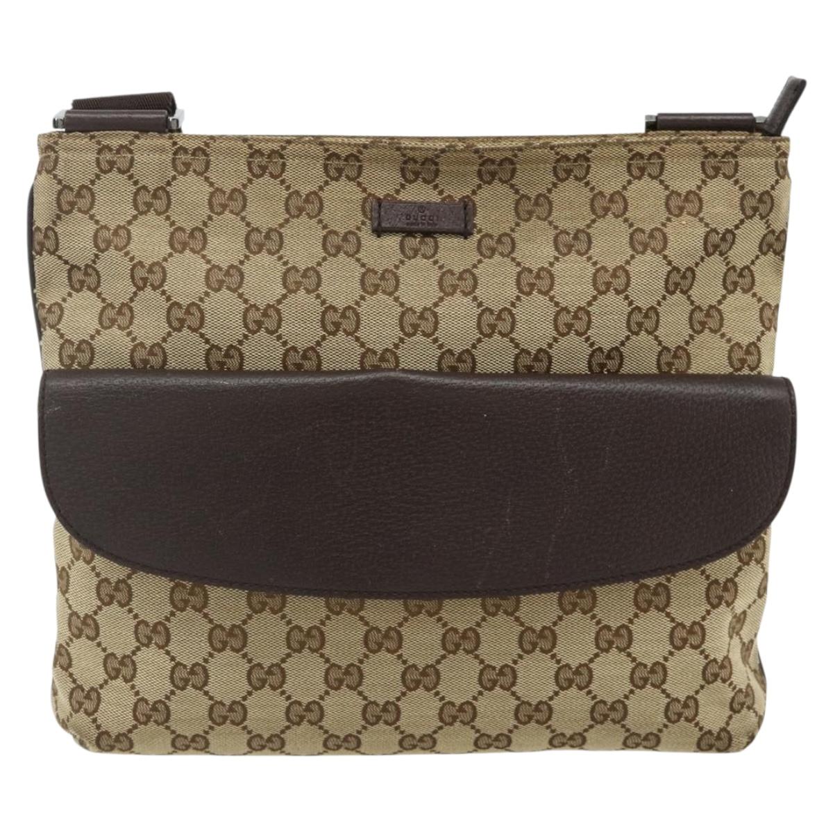 GUCCI GG Canvas Shoulder Bag Beige Brown 256100 Auth ep14187
