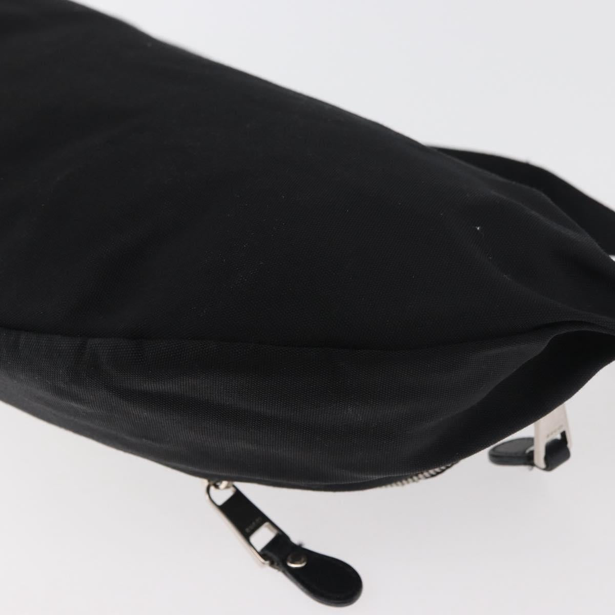 GUCCI Web Sherry Line Shoulder Bag Nylon Black Silver 246409 Auth ep14192