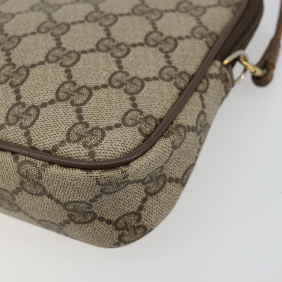 GUCCI GG Supreme Shoulder Bag PVC Beige Gold 89 02 068 Auth ep14193