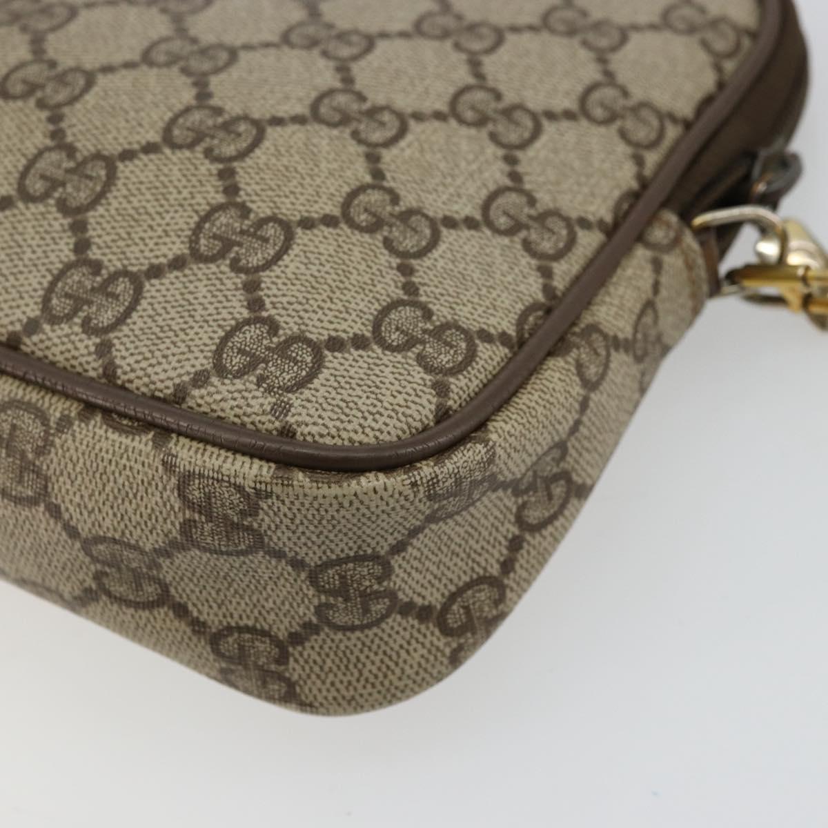 GUCCI GG Supreme Shoulder Bag PVC Beige Gold 89 02 068 Auth ep14193