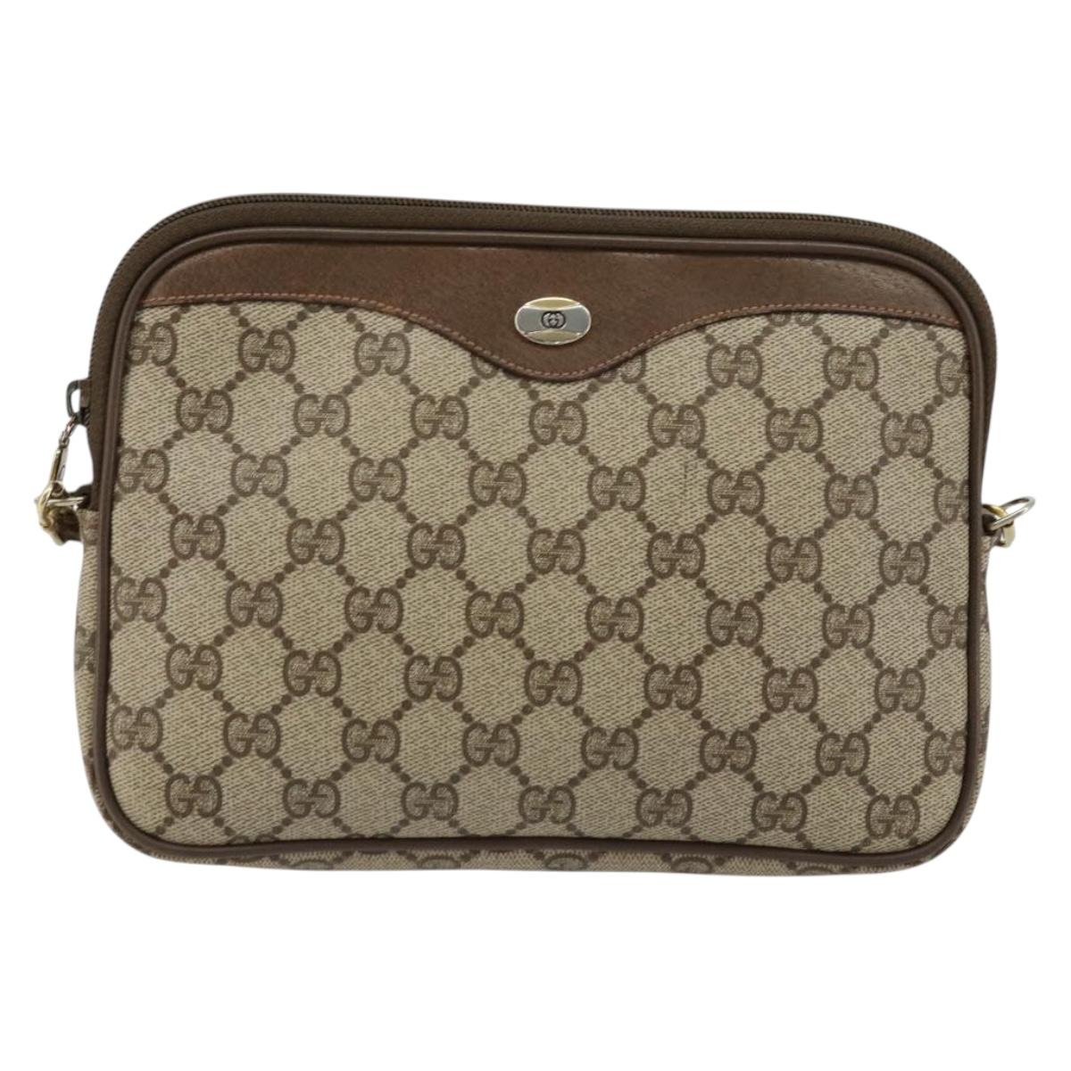 GUCCI GG Supreme Shoulder Bag PVC Beige Gold 89 02 068 Auth ep14193