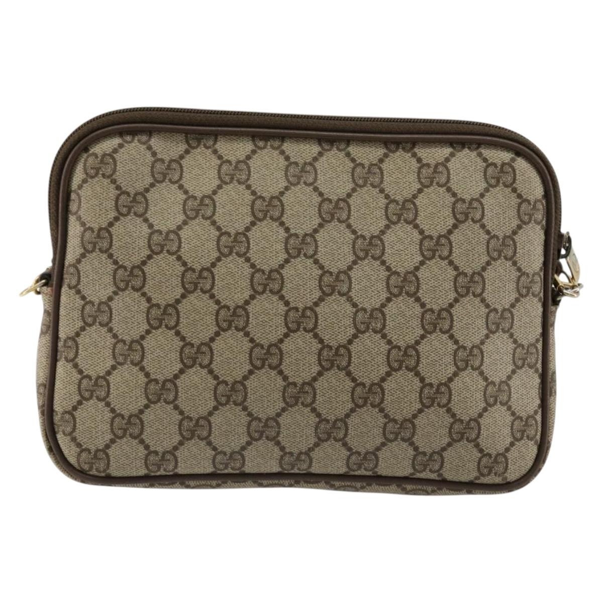 GUCCI GG Supreme Shoulder Bag PVC Beige Gold 89 02 068 Auth ep14193