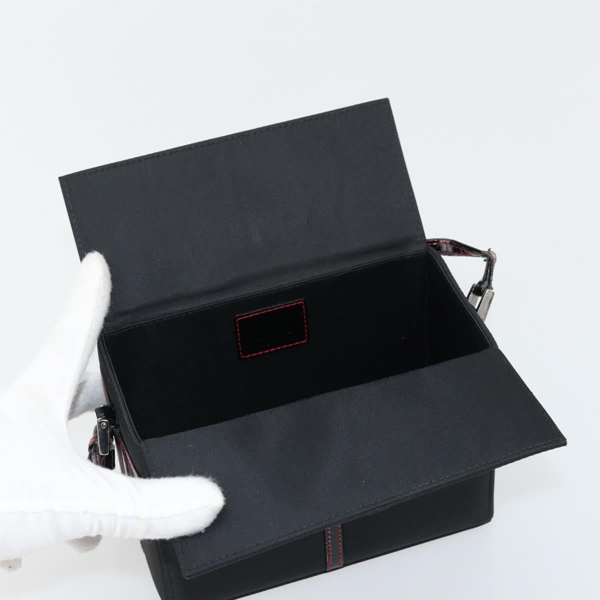Christian Dior Vanity Pouch Nylon Black Silver Auth ep14195