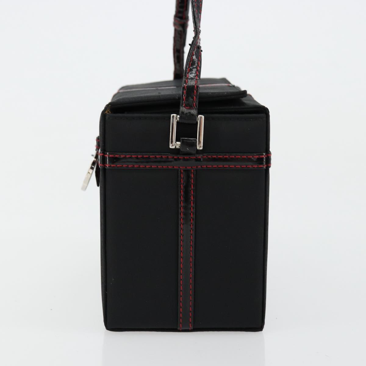 Christian Dior Vanity Pouch Nylon Black Silver Auth ep14195