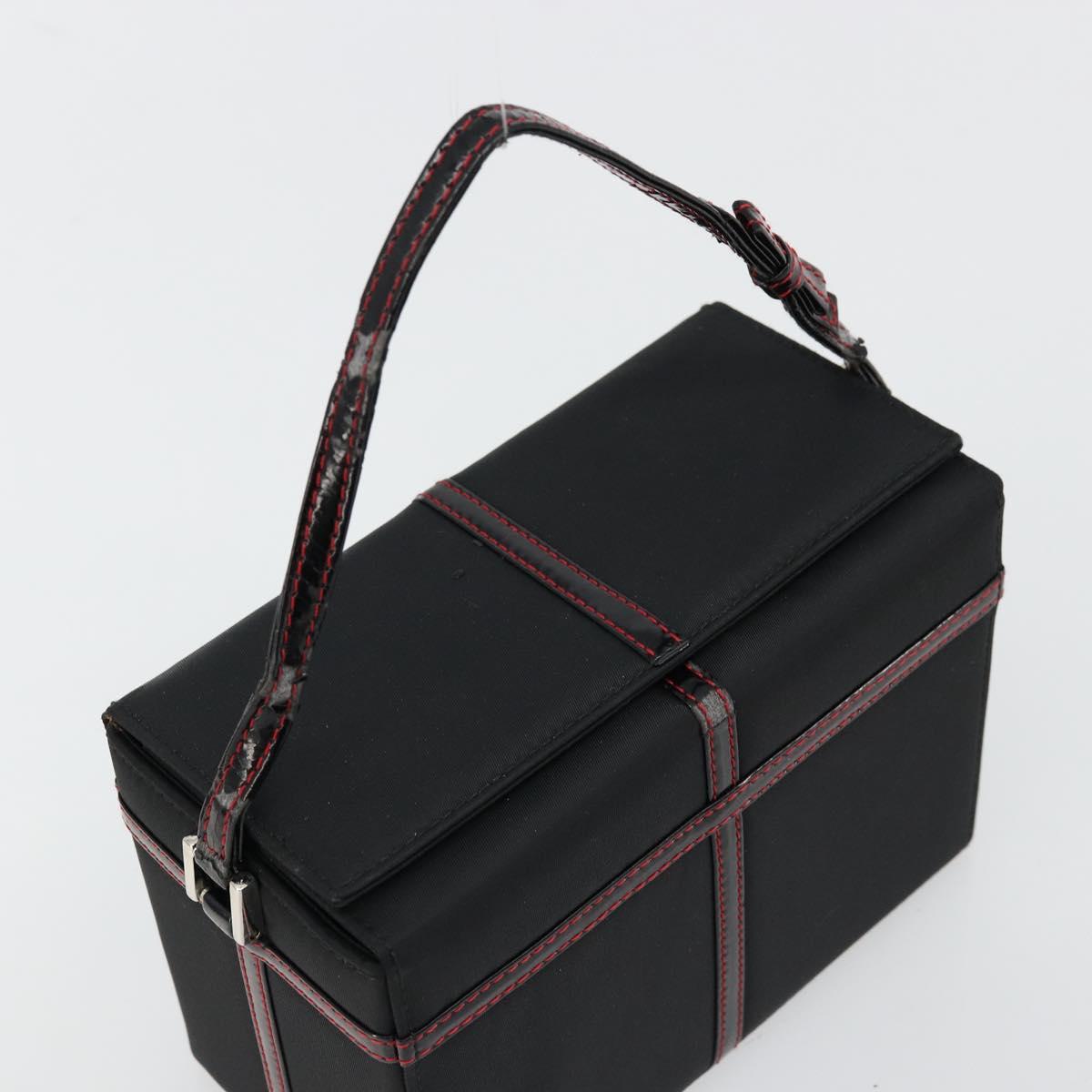 Christian Dior Vanity Pouch Nylon Black Silver Auth ep14195