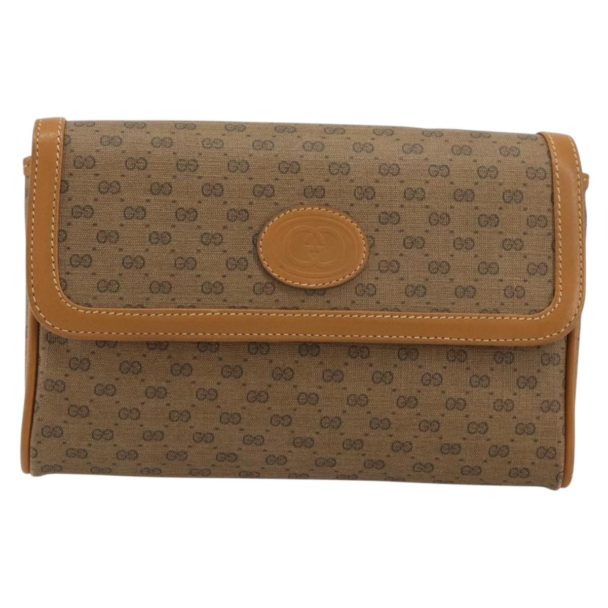 GUCCI Micro GG Supreme Shoulder Bag PVC Beige Gold 004 104 0024 Auth ep14198