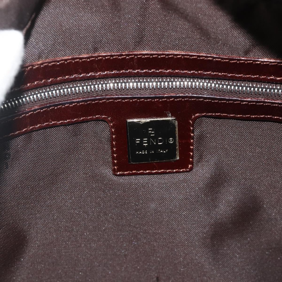 FENDI Zucca Canvas Shoulder Bag Black Brown Auth ep14209A