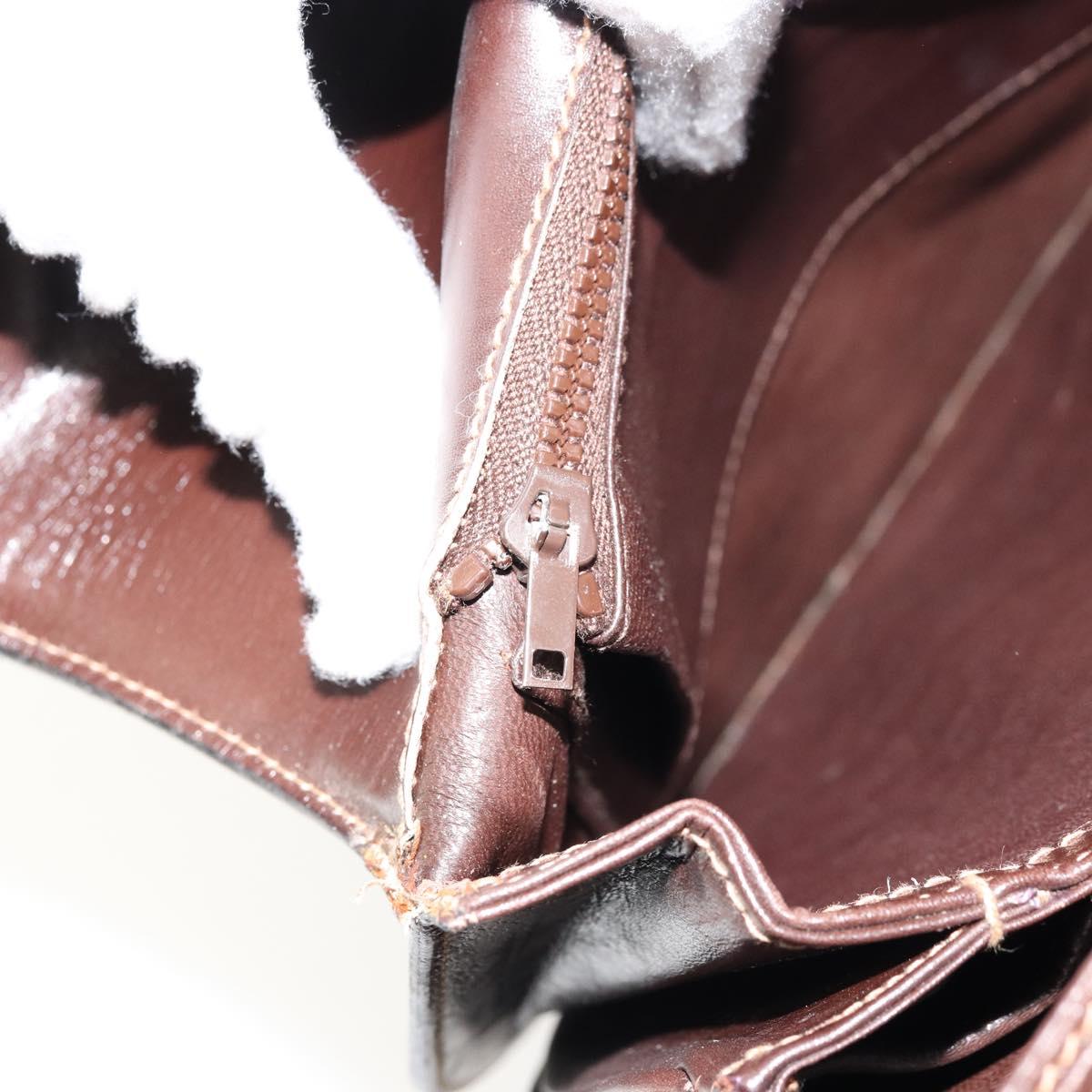 GUCCI Shoulder Bag Leather Brown Gold Auth ep14223
