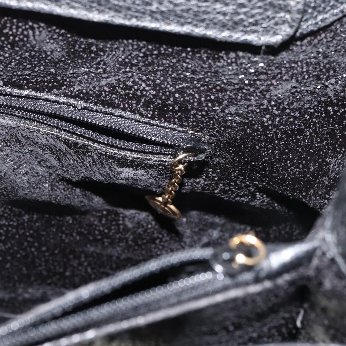 GUCCI Bamboo Hand Bag Suede Black Gold 002 0260 Auth ep14225