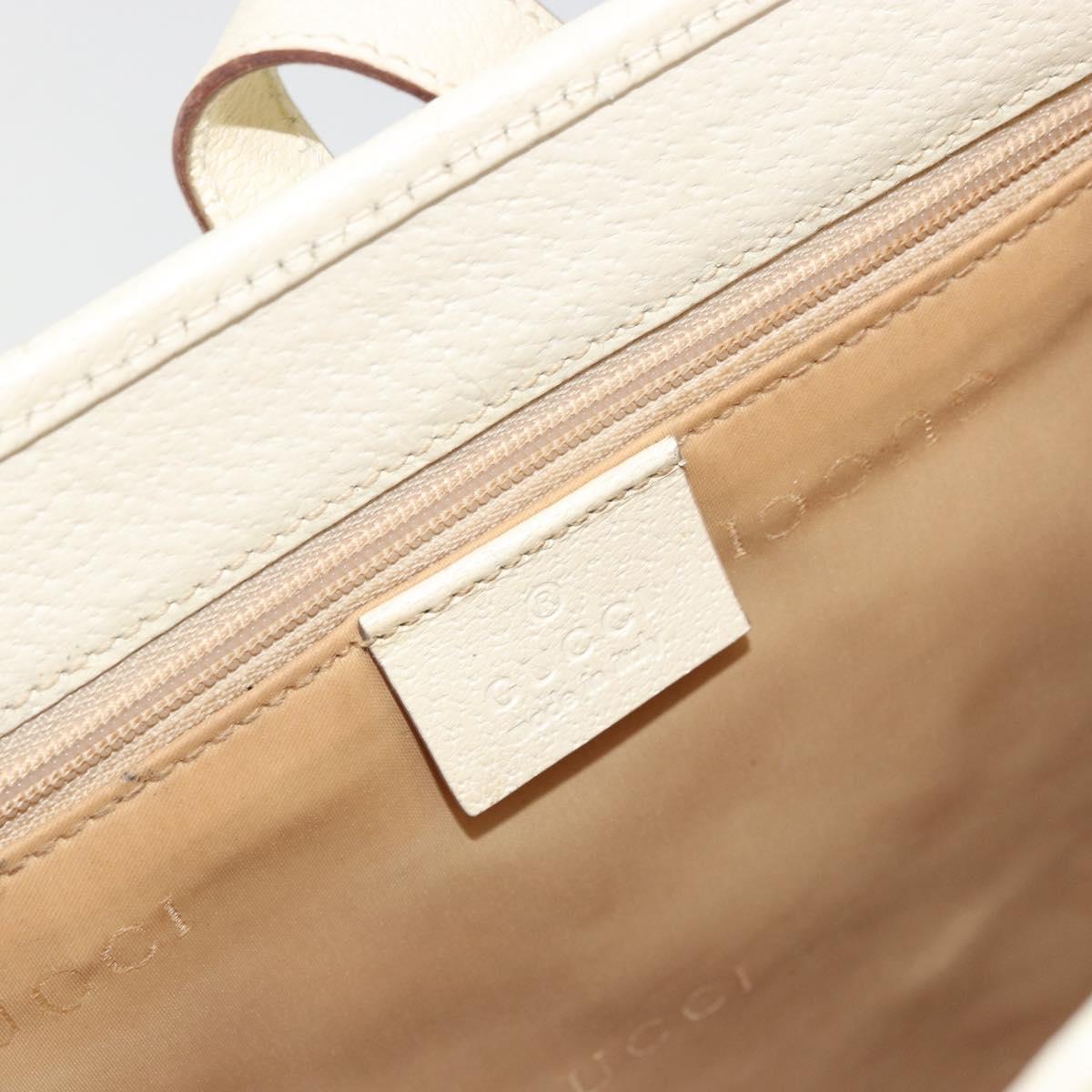 GUCCI Jackie Hand Bag Leather Ivory Silver 002 1065 Auth ep14245