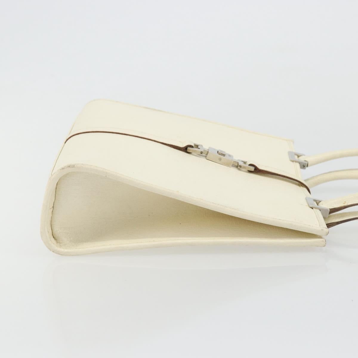 GUCCI Jackie Hand Bag Leather Ivory Silver 002 1065 Auth ep14245