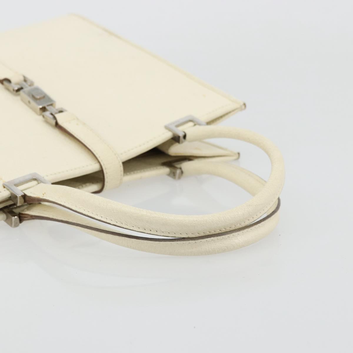 GUCCI Jackie Hand Bag Leather Ivory Silver 002 1065 Auth ep14245