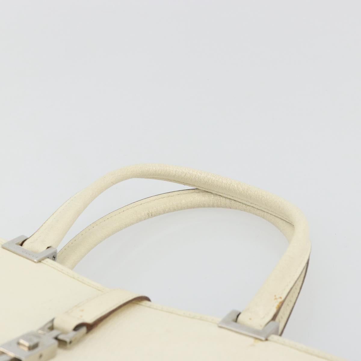 GUCCI Jackie Hand Bag Leather Ivory Silver 002 1065 Auth ep14245