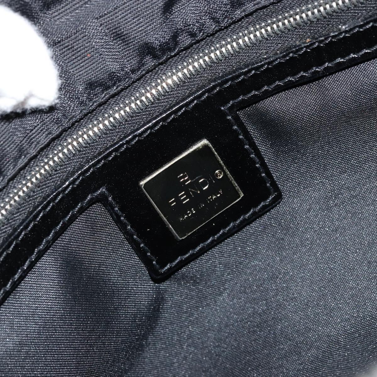 FENDI Zucca Canvas Hand Bag Black Silver Auth ep14249A