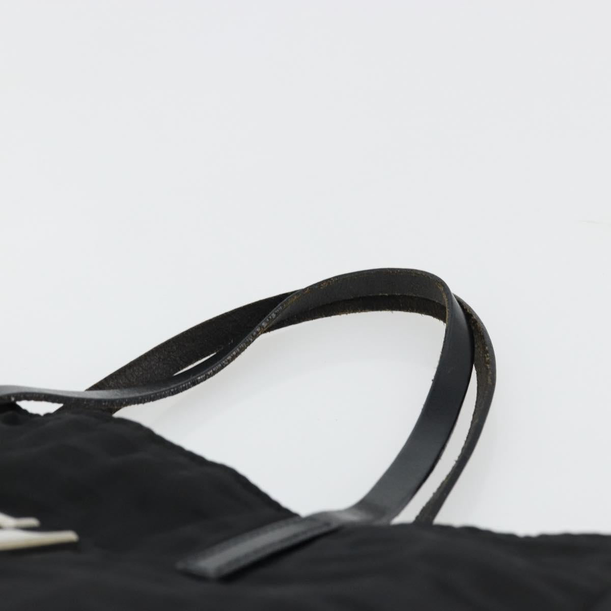 FENDI Zucca Canvas Hand Bag Black Silver Auth ep14249A