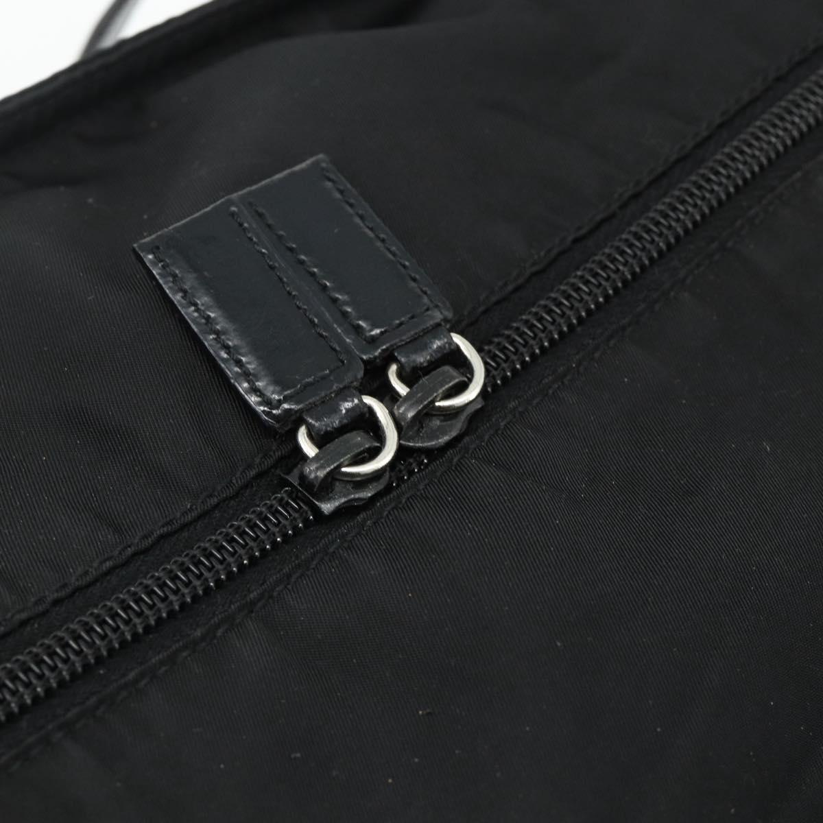 PRADA Tote Bag Nylon Black Silver Auth ep14252