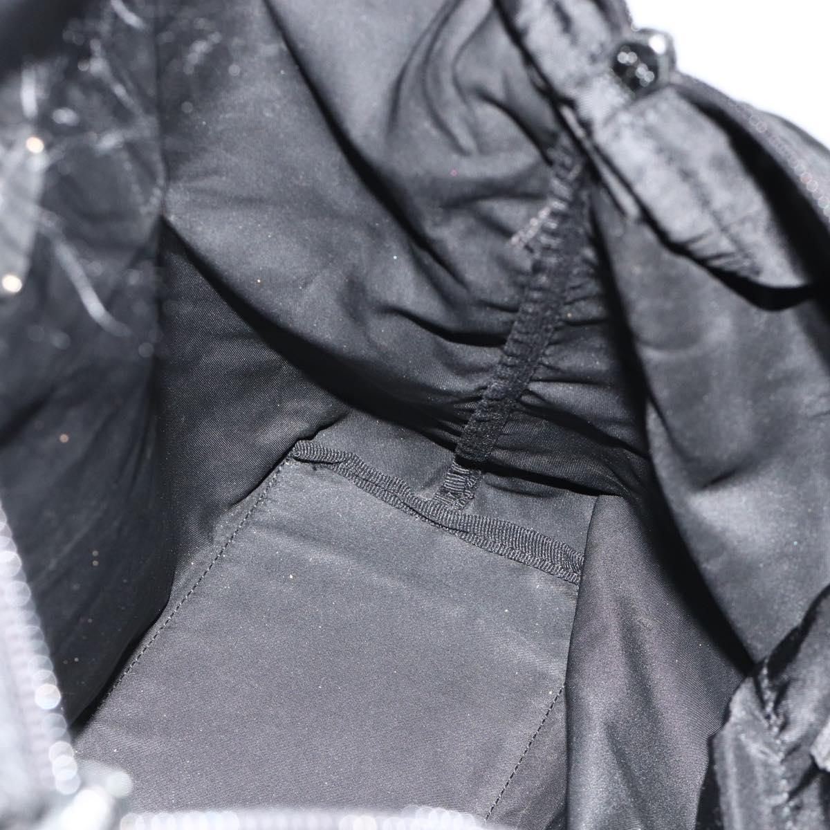 PRADA Tote Bag Nylon Black Silver Auth ep14252