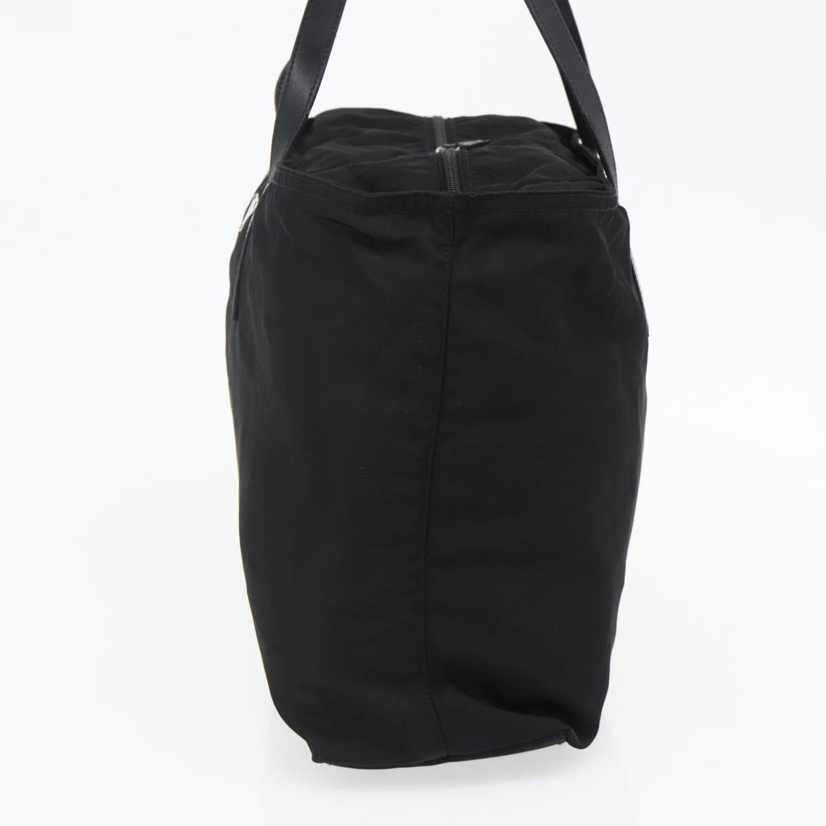 PRADA Tote Bag Nylon Black Silver Auth ep14252