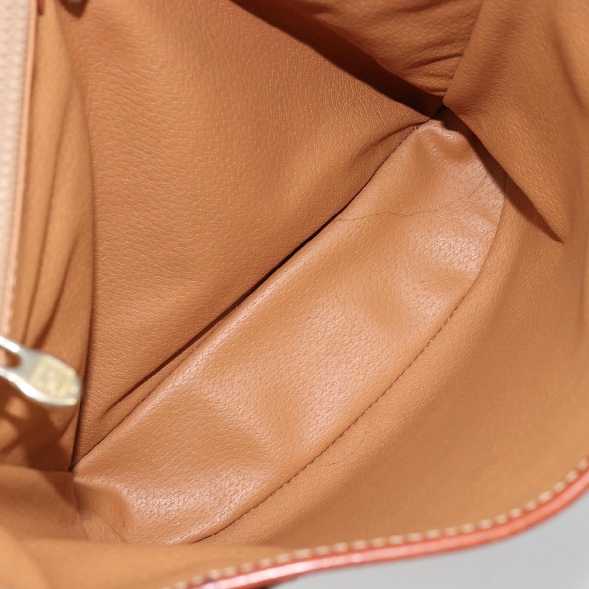 CELINE Macadam Canvas Tote Bag PVC Leather Brown Gold Auth ep14253