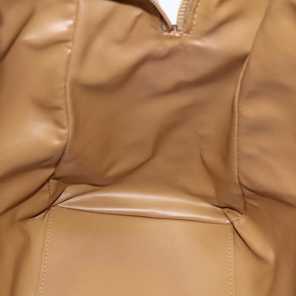 CELINE Macadam Canvas Boston Bag PVC Leather Brown Gold Auth ep14259