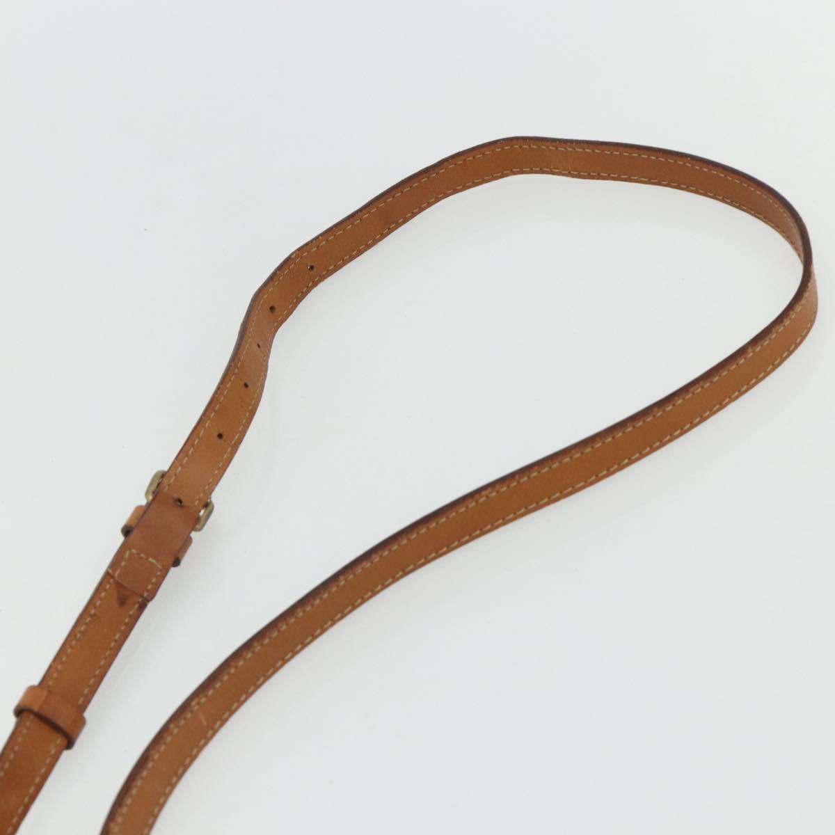 CELINE Macadam Canvas Shoulder Bag PVC Leather White Gold Auth ep14261