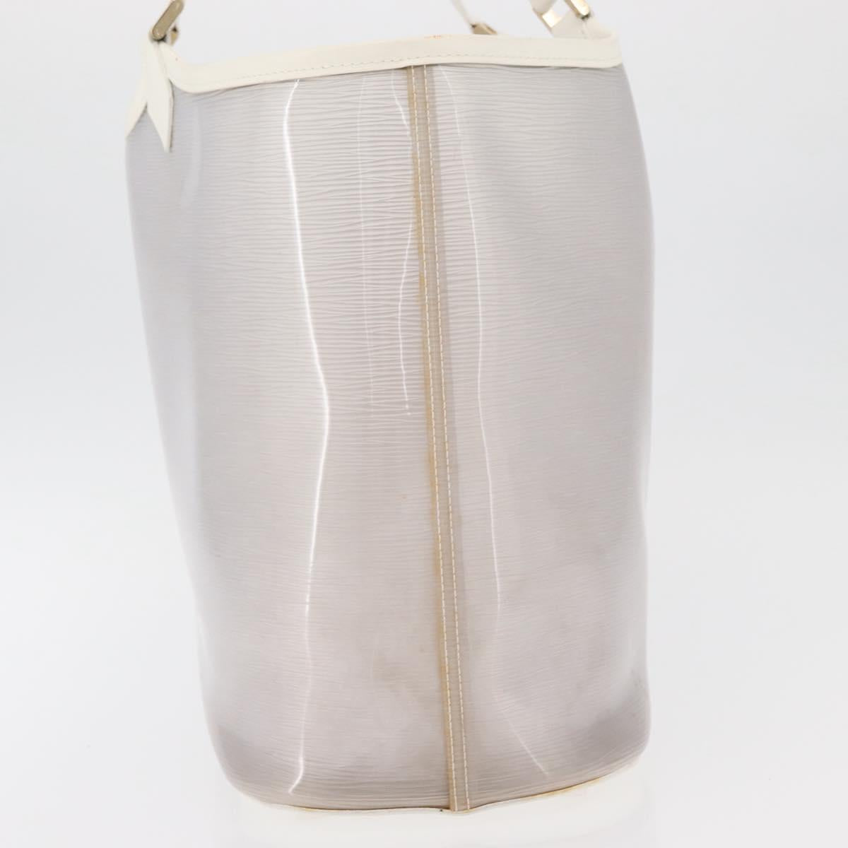 LOUIS VUITTON Epi Plage Lagoon Bay Tote Bag White Clear M92151 LV Auth ep14269