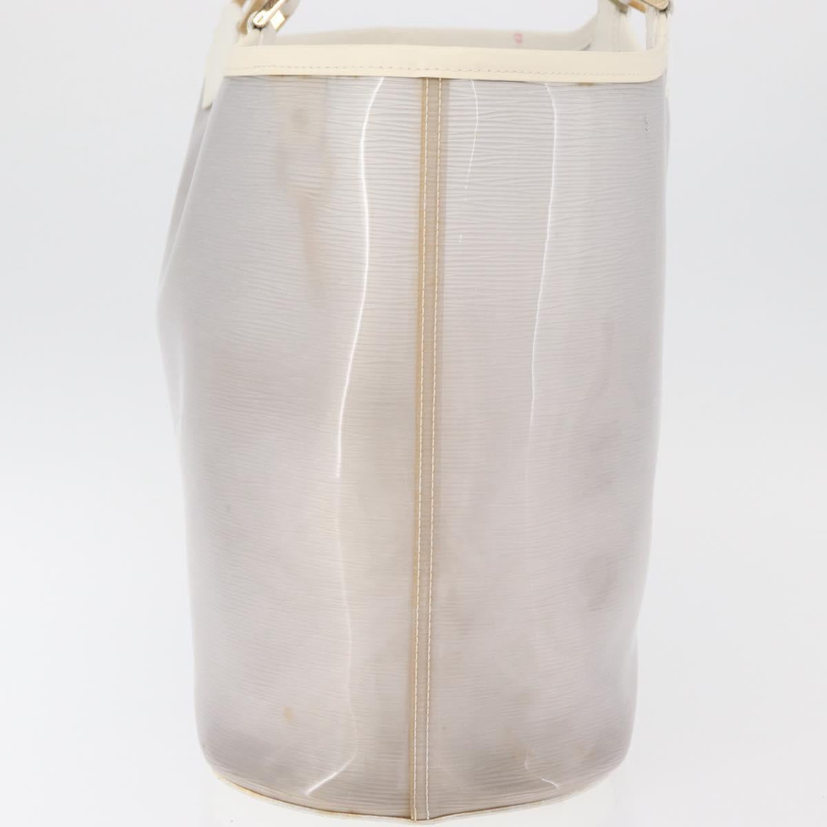 LOUIS VUITTON Epi Plage Lagoon Bay Tote Bag White Clear M92151 LV Auth ep14269